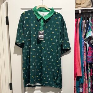 RSVLTS Disney Dark Green Mickey Polo golf shirt.